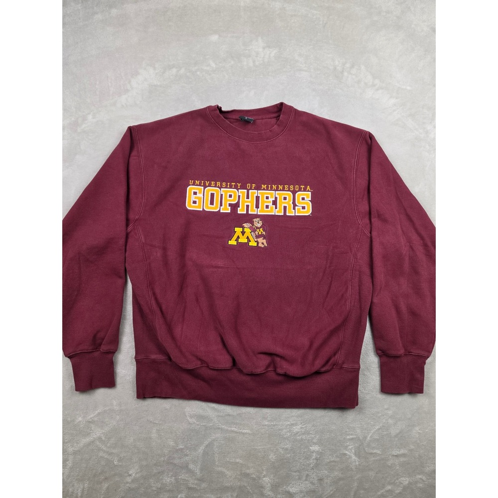 University of Minnesota Gophers Sweatshirt Men L Maroon Signature Concepts Faded